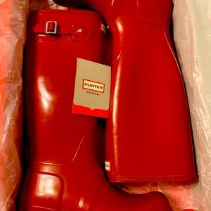 Hunter Original Women’s Tall Boots - Military Red Gloss - US 7